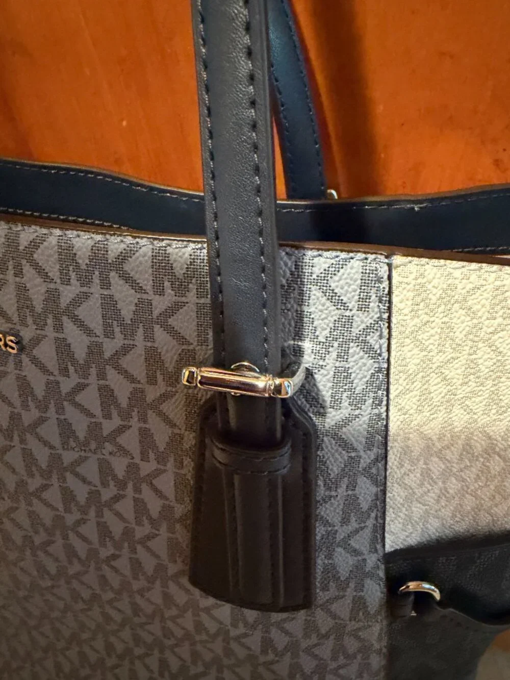 Michael Kors Voyager Large Color-Block Signature Logo Tote Bag